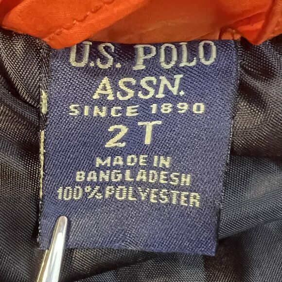 U.S. Polo Assn Toddler 2T Puffer Vest Orange Black Gray Colorblock Fall Layering - Picture 3 of 9